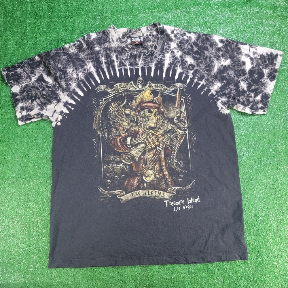 Treasure Island Las Vegas Tie Dye Studs Pirate King Double Sided T Shirt Sz 3XL